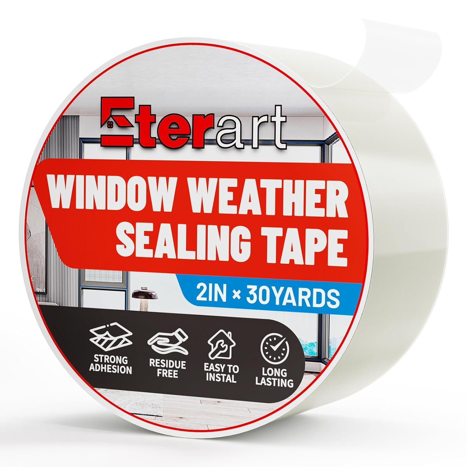 Transparent Weatherproof Seal Tape 2" x 30 Yards, High Strength Waterproof Sealing Tape for Windows Doors, RV Bathroom Kitchen Outdoor