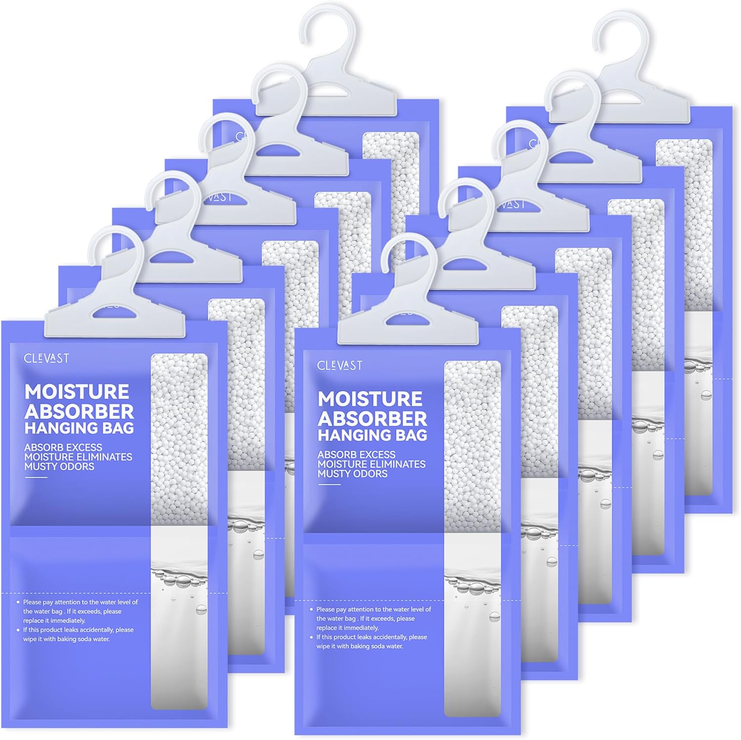 Moisture Absorbers Packets 10 Pack, Dehumidifier Bags for Closet, Unscented Hanging Humidity Absorber in Wardrobes, Bedrooms, Bathrooms